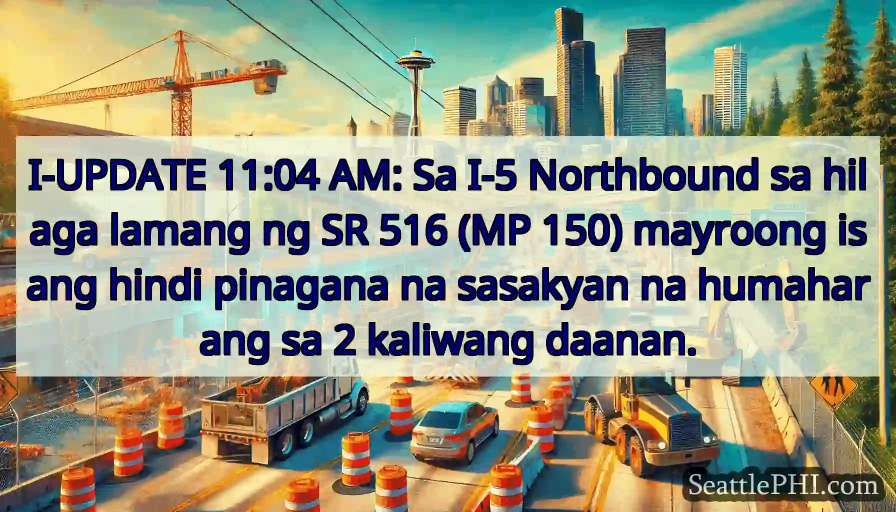 I-UPDATE 11:04 AM: Sa I-5 Northbound sa hilaga