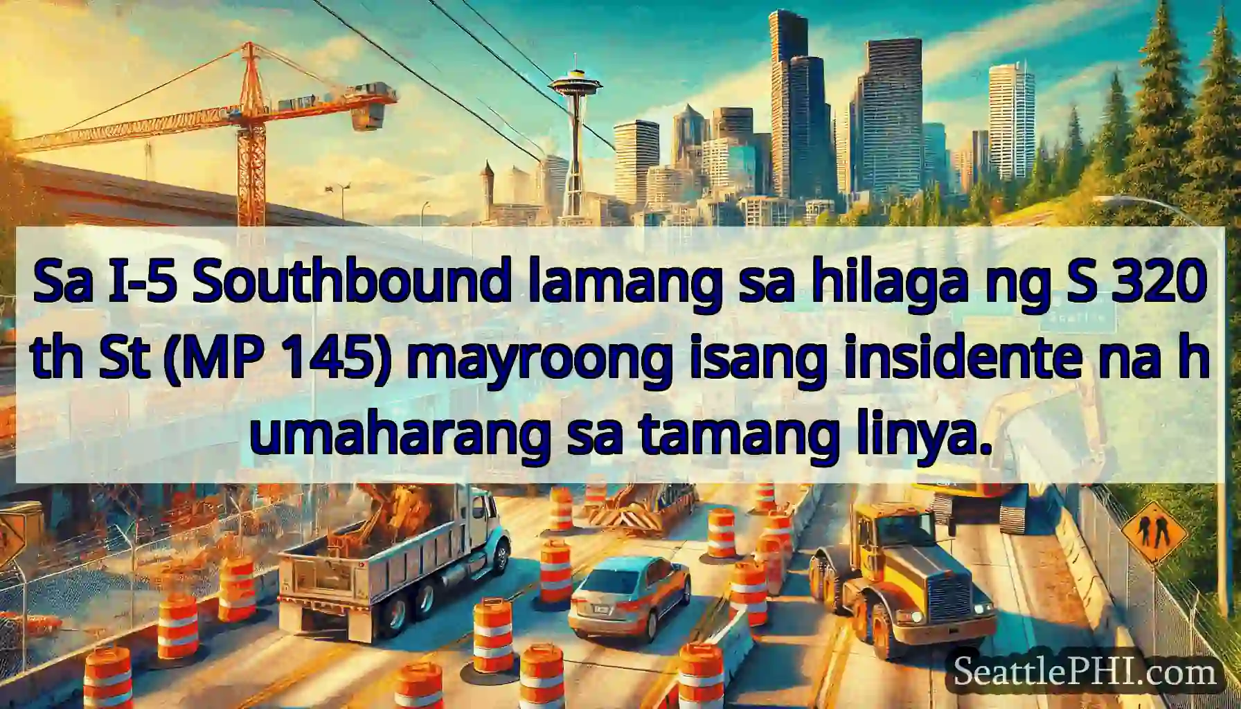 Sa I-5 Southbound lamang sa hilaga ng S 320th St