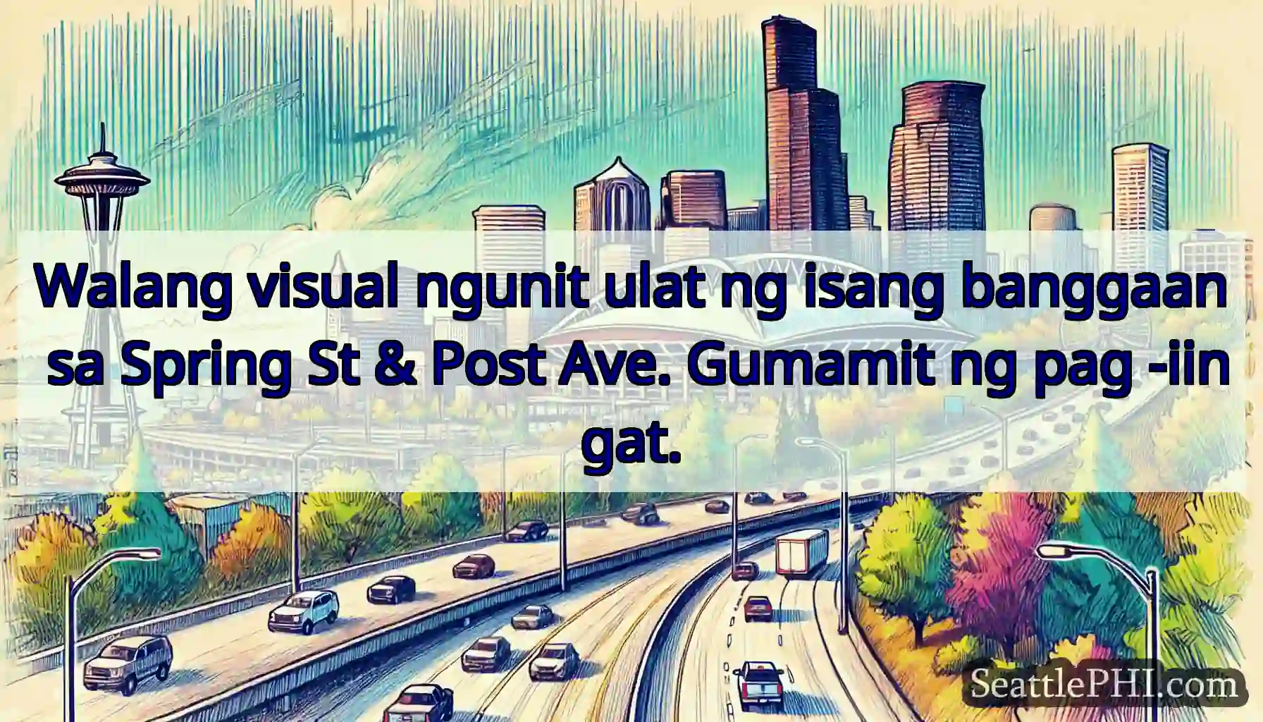 Walang visual ngunit ulat ng isang banggaan sa