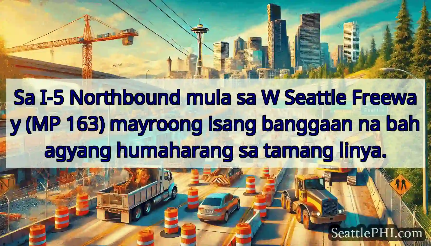 Sa I-5 Northbound mula sa W Seattle Freeway (MP