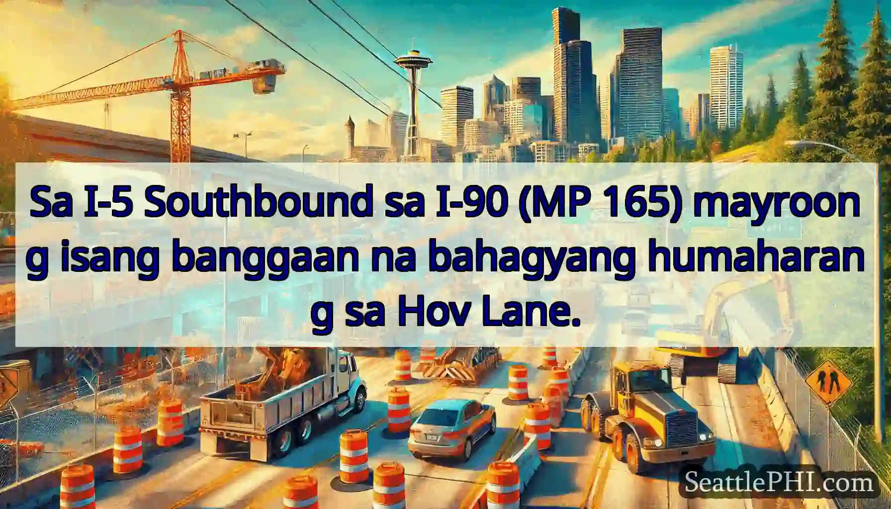 Sa I-5 Southbound sa I-90 (MP 165) mayroong isang