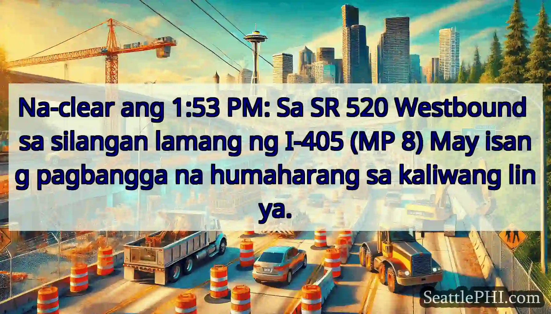 Na-clear ang 1:53 PM: Sa SR 520 Westbound sa