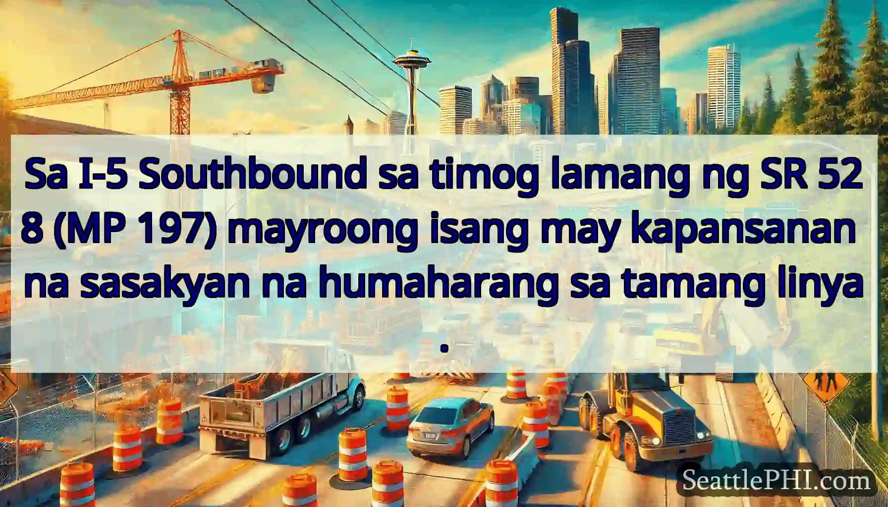 Sa I-5 Southbound sa timog lamang ng SR 528 (MP