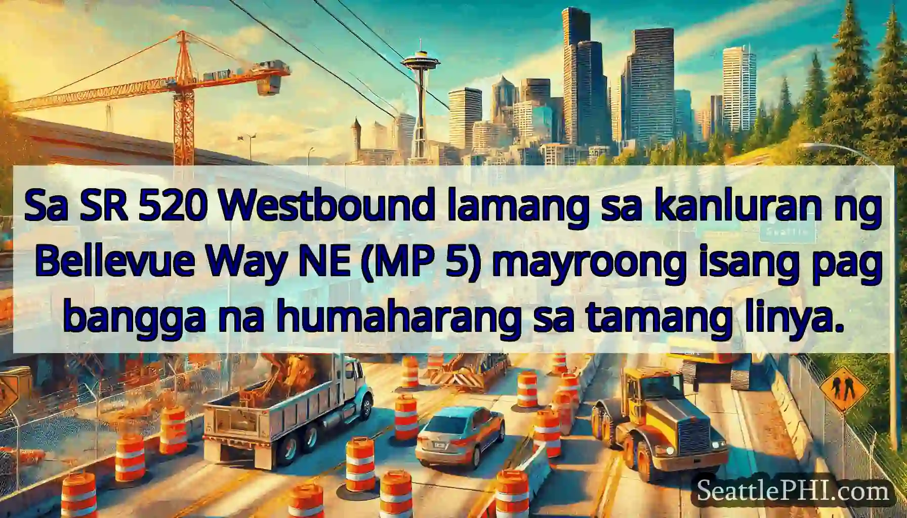 Sa SR 520 Westbound lamang sa kanluran ng