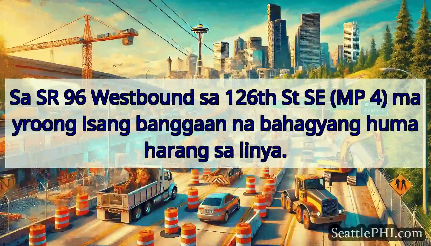 Sa SR 96 Westbound sa 126th St SE (MP 4) mayroong