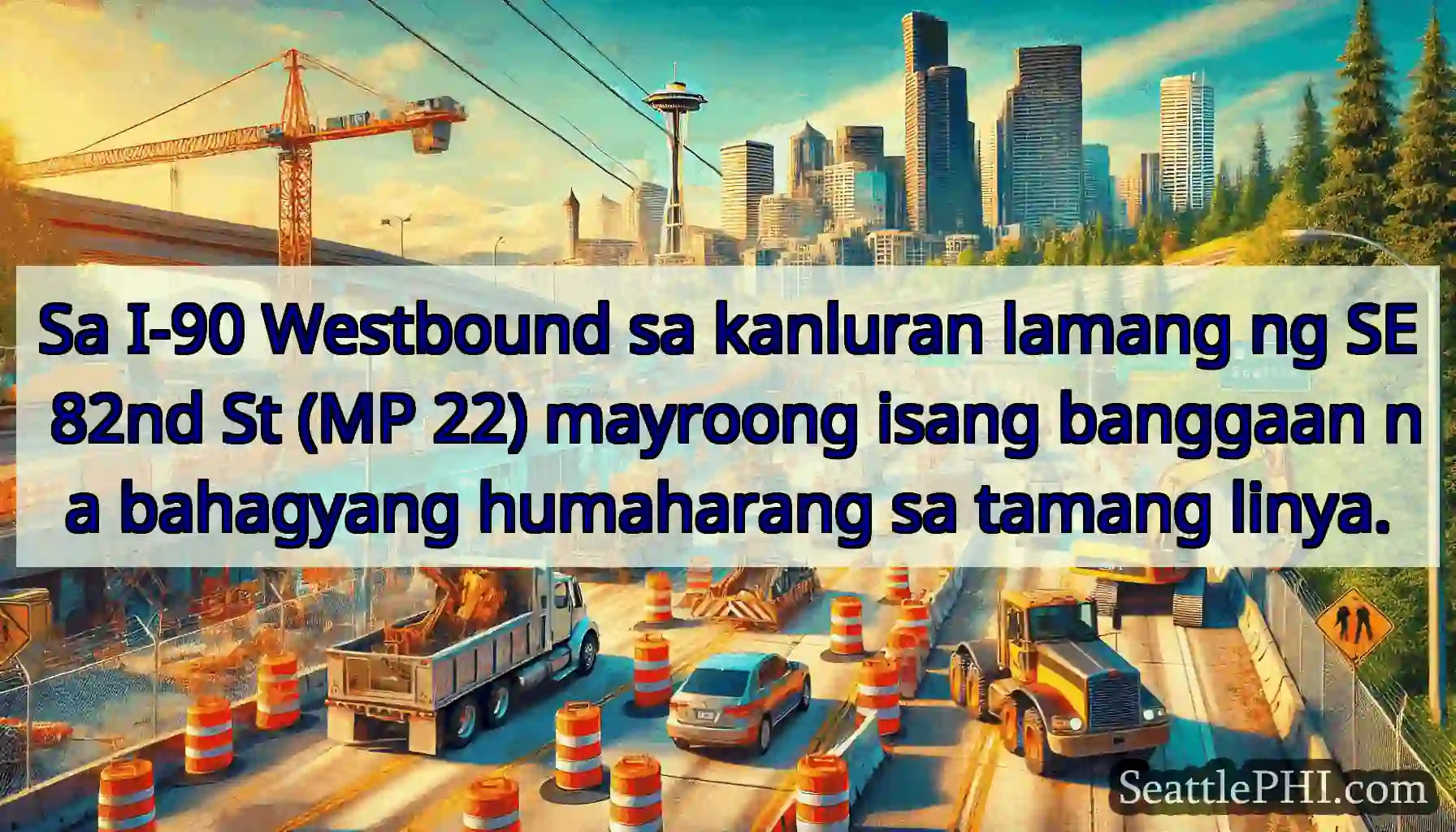 Sa I-90 Westbound sa kanluran lamang ng SE 82nd