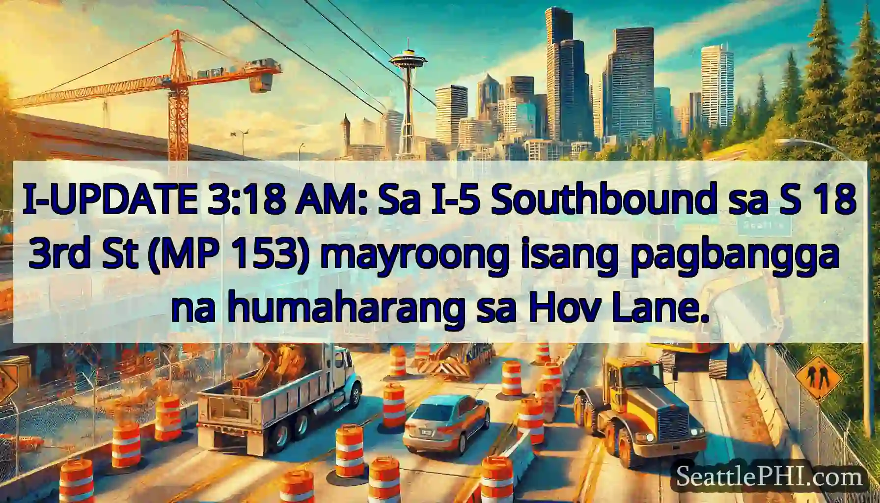 I-UPDATE 3:18 AM: Sa I-5 Southbound sa S 183rd St
