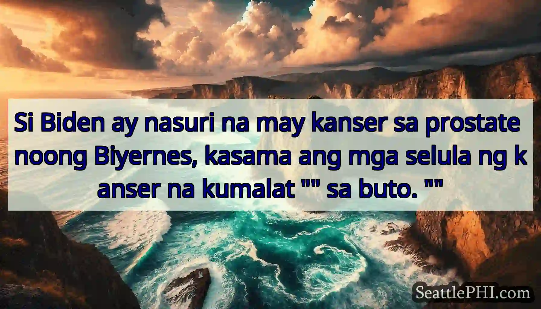 Si Biden ay nasuri na may kanser sa prostate