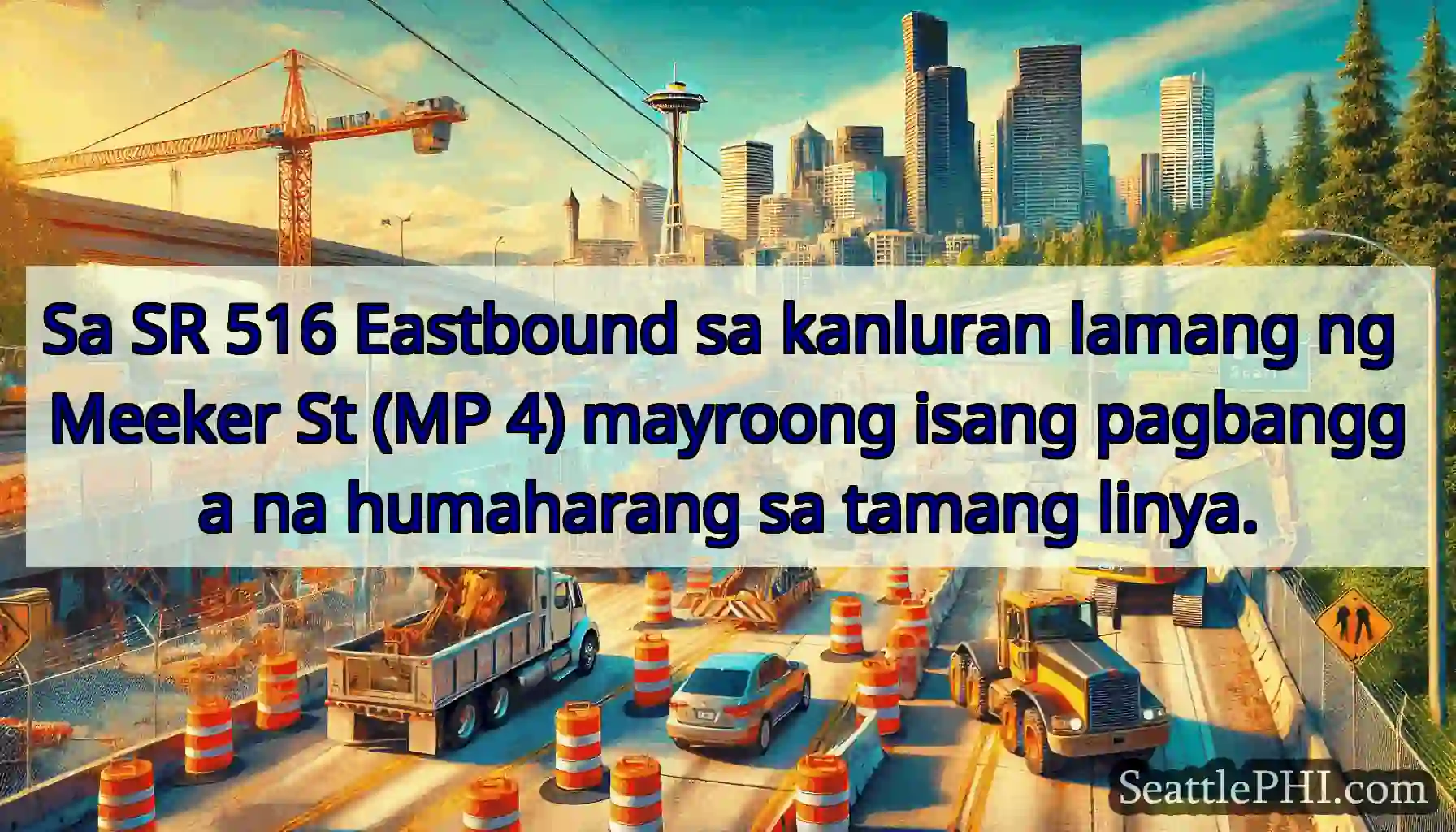 Sa SR 516 Eastbound sa kanluran lamang ng Meeker