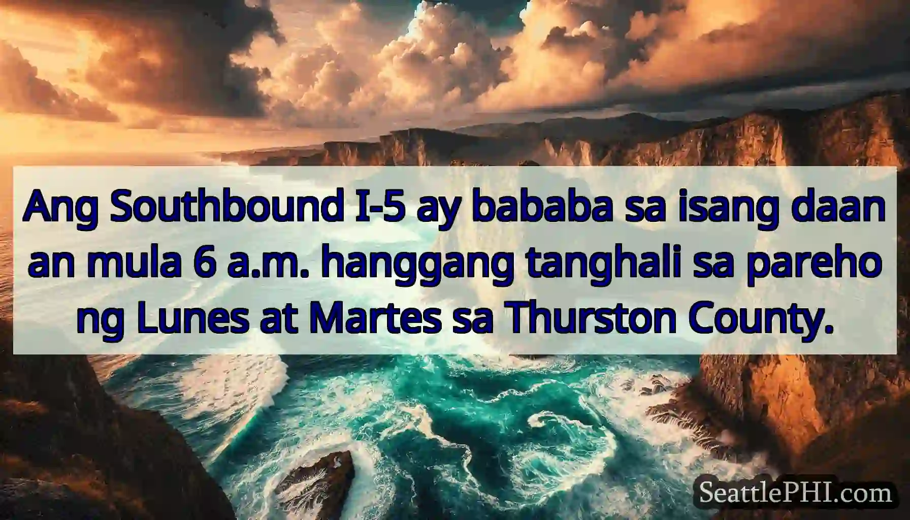 Ang Southbound I-5 ay bababa sa isang daanan mula