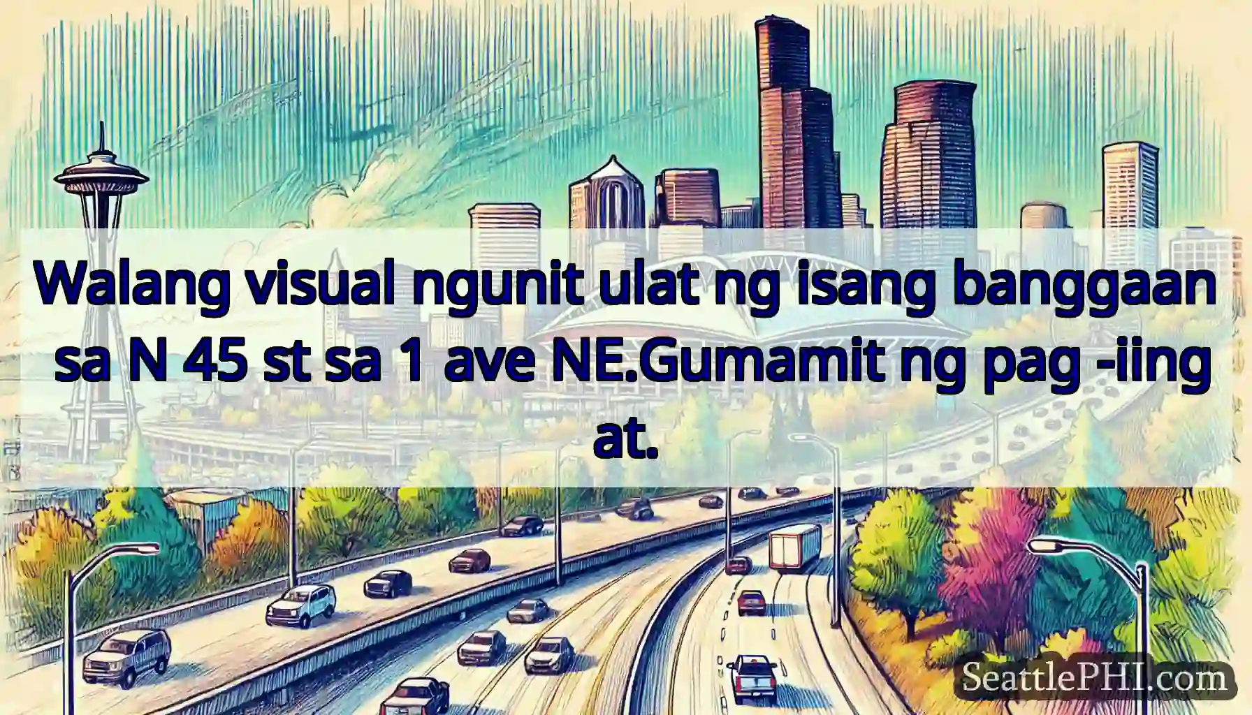 Walang visual ngunit ulat ng isang banggaan sa N