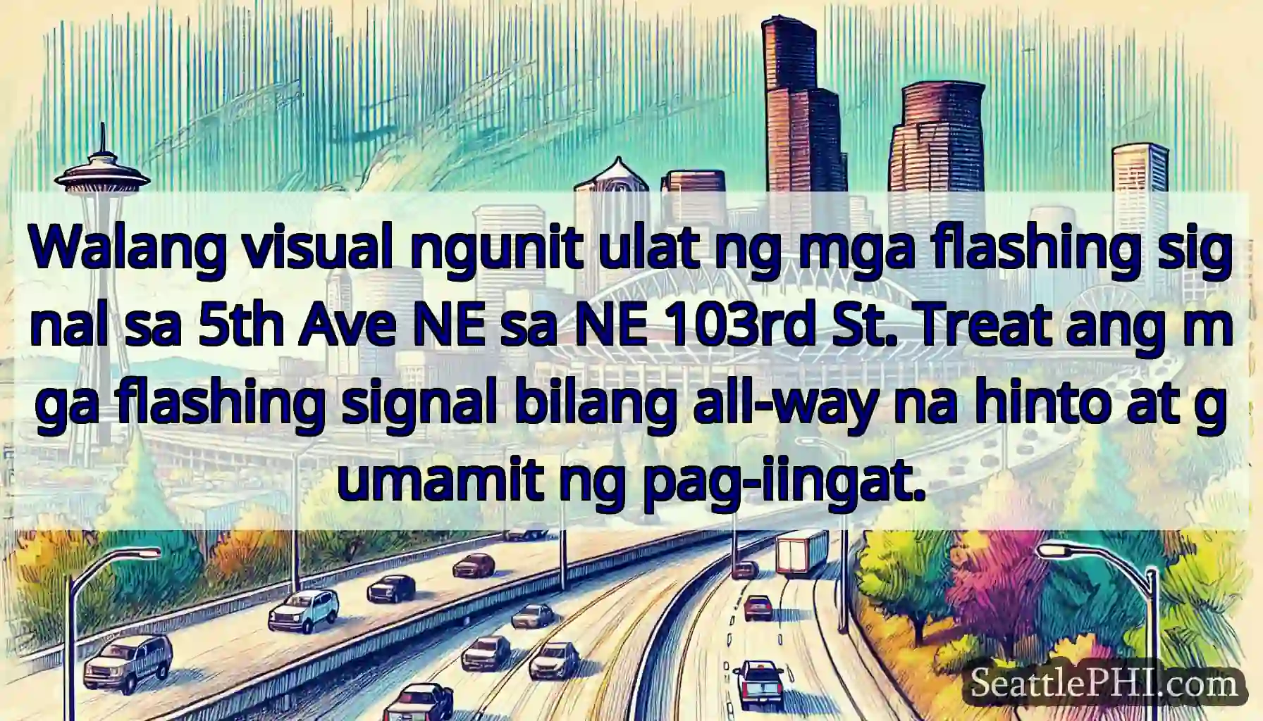 Walang visual ngunit ulat ng mga flashing signal