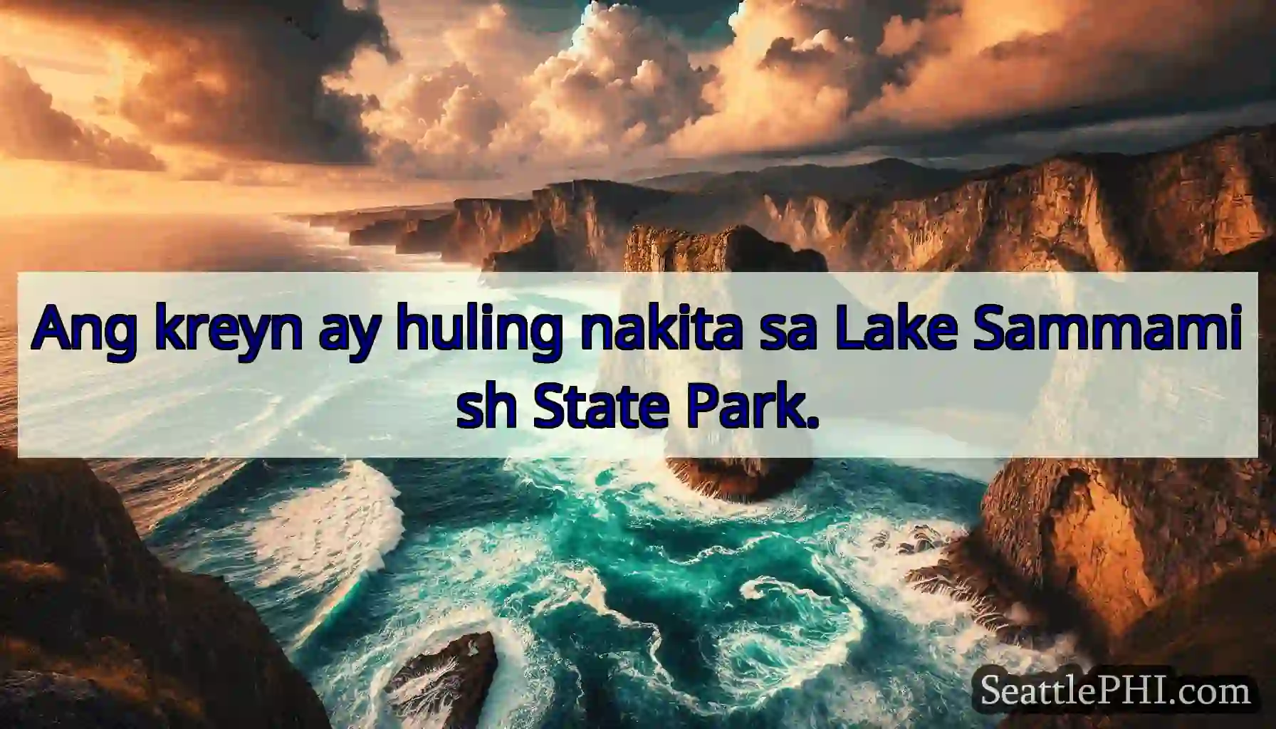 Ang kreyn ay huling nakita sa Lake Sammamish