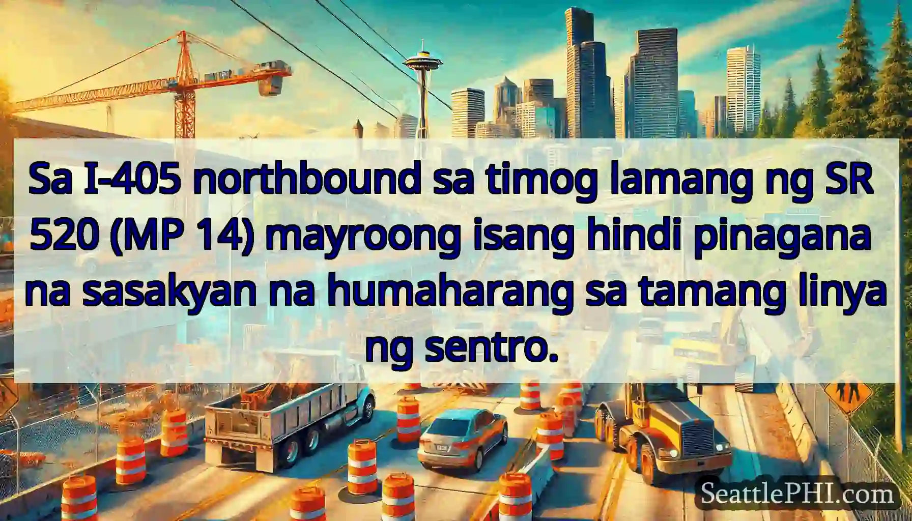 Sa I-405 northbound sa timog lamang ng SR 520 (MP