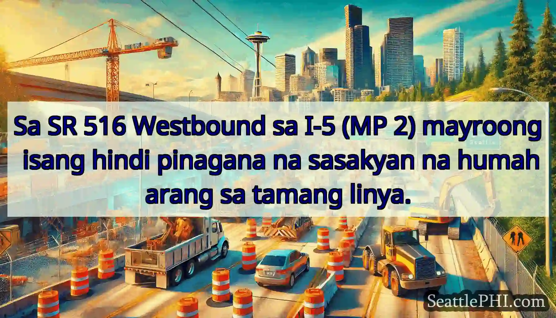 Sa SR 516 Westbound sa I-5 (MP 2) mayroong isang