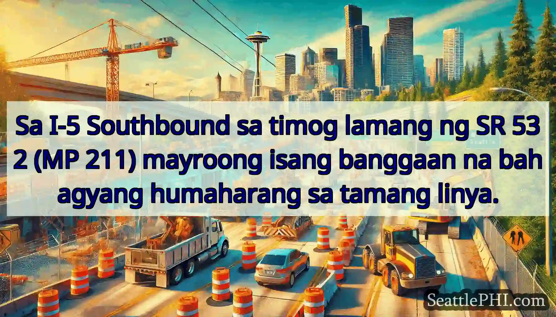 Sa I-5 Southbound sa timog lamang ng SR 532 (MP