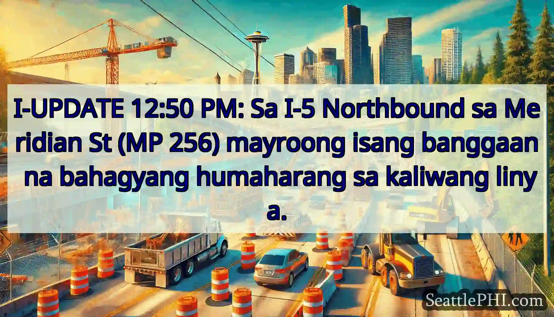 I-UPDATE 12:50 PM: Sa I-5 Northbound sa Meridian