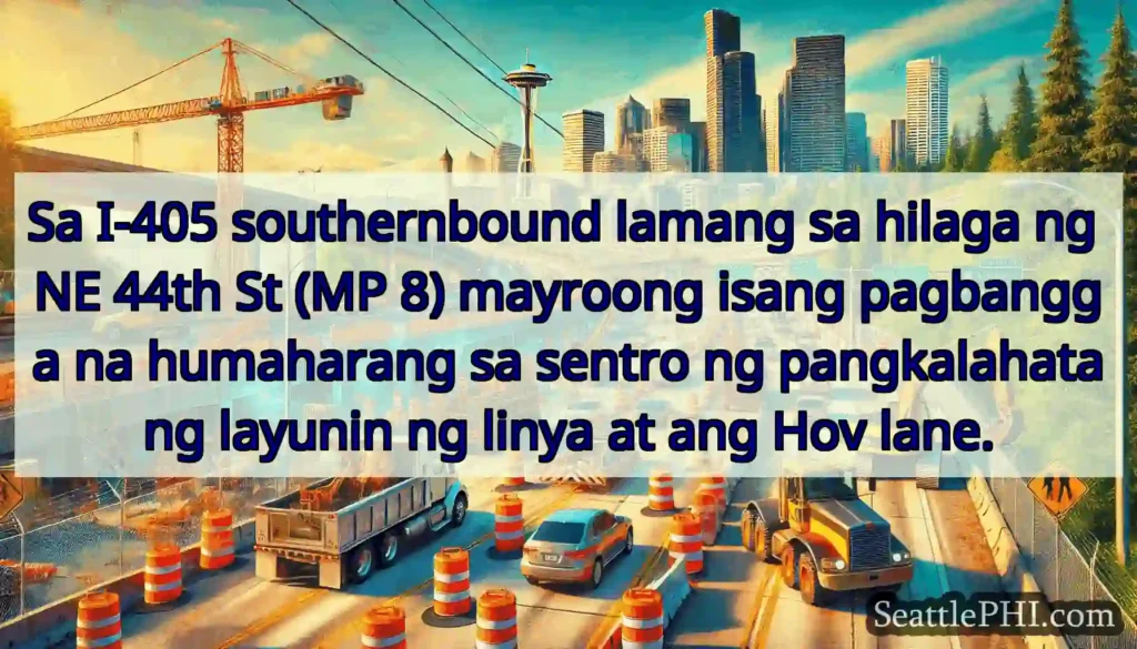Sa I-405 southernbound lamang sa hilaga ng NE