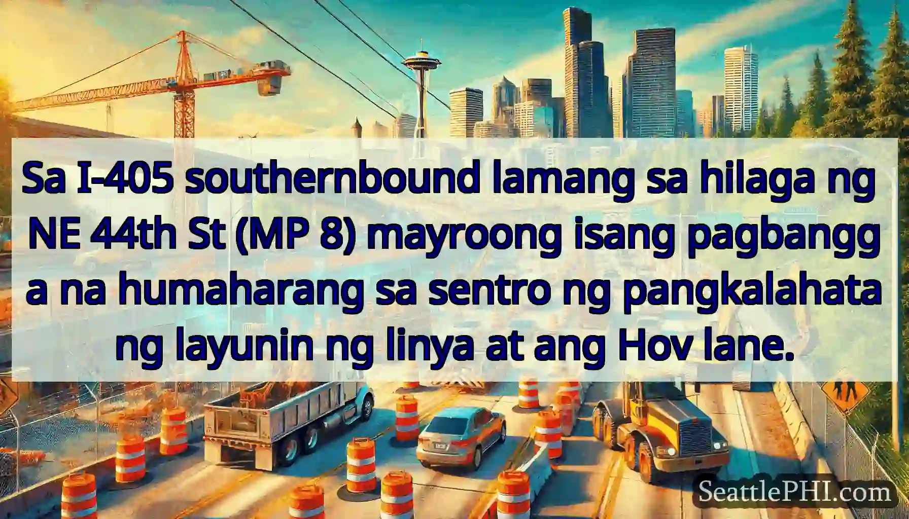 Sa I-405 southernbound lamang sa hilaga ng NE