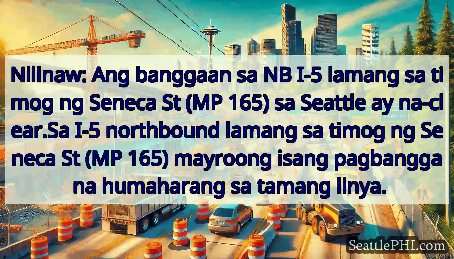 Nilinaw: Ang banggaan sa NB I-5 lamang sa timog