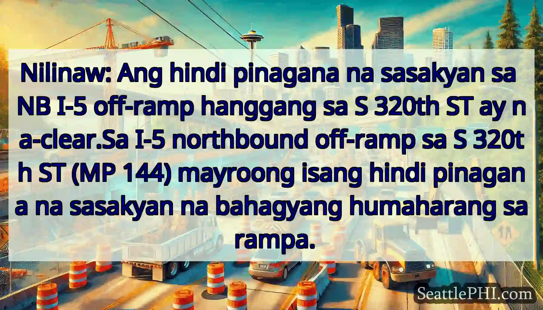 Nilinaw: Ang hindi pinagana na sasakyan sa NB I-5