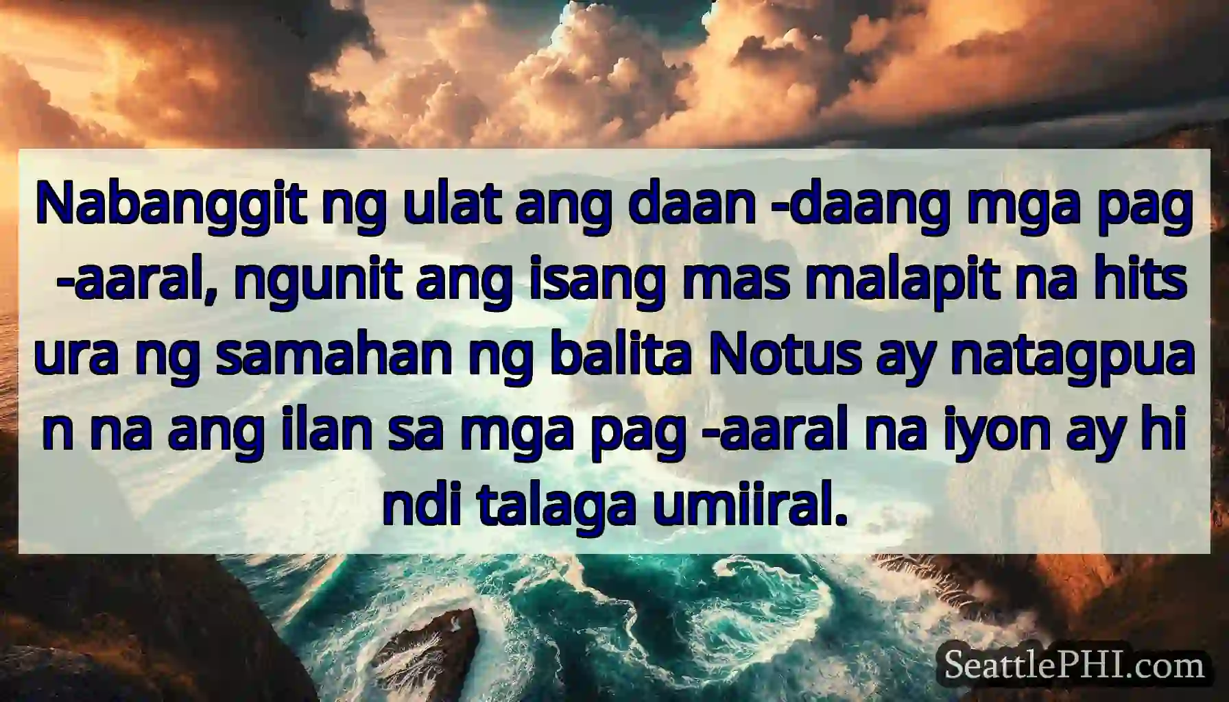 Nabanggit ng ulat ang daan -daang mga pag -aaral,