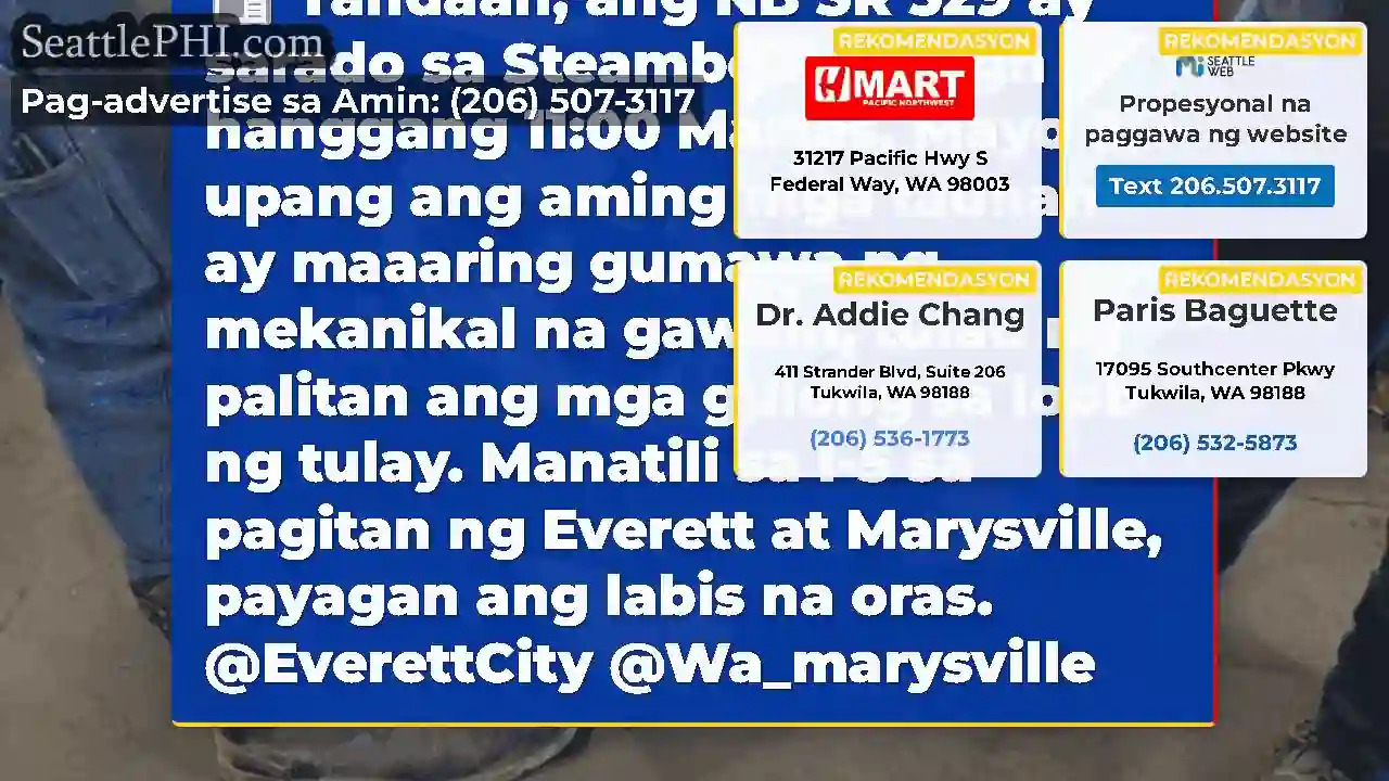 Tandaan, ang NB SR 529 ay sarado sa Steamboat