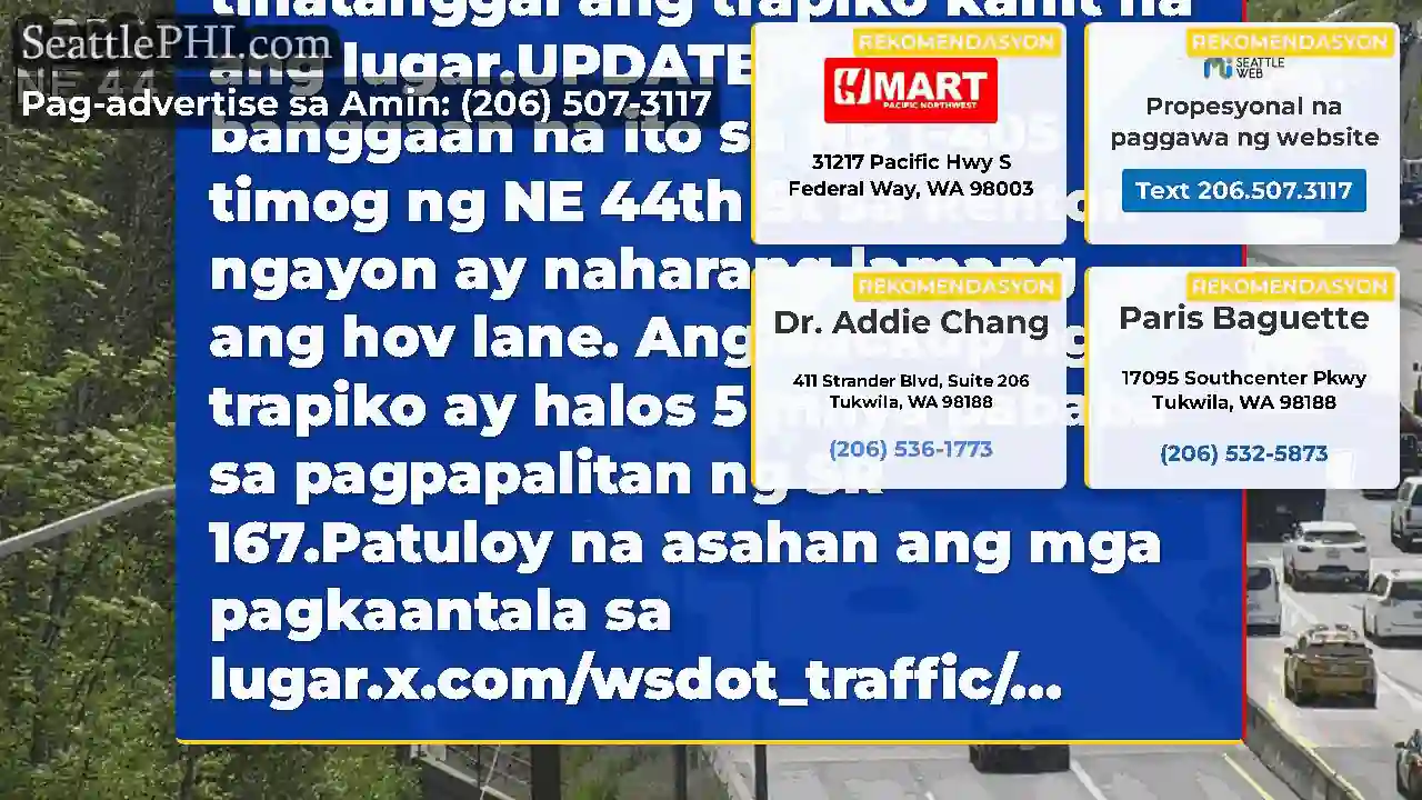 Malinaw: Ang banggaan na ito sa NB I-405 timog ng