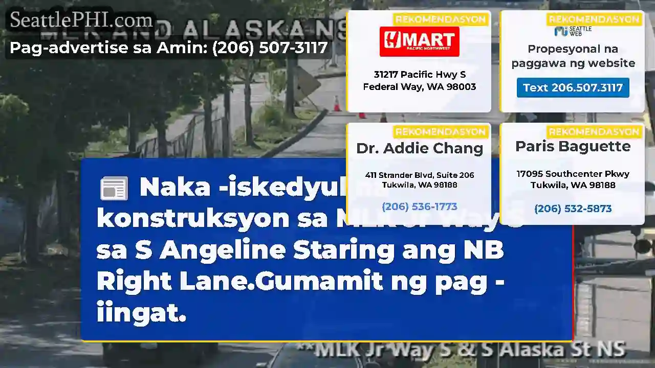 Naka -iskedyul na konstruksyon sa MLK Jr Way S sa
