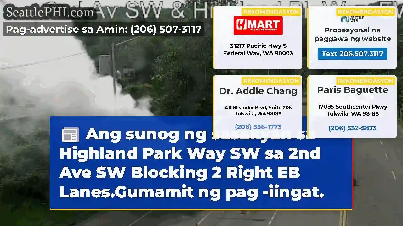 Ang sunog ng sasakyan sa Highland Park Way SW sa