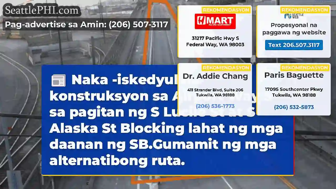 Naka -iskedyul na konstruksyon sa Airport Way S