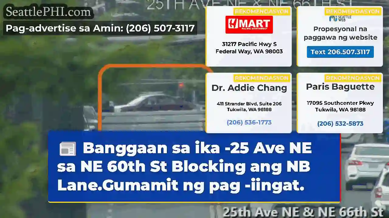 Banggaan sa ika -25 Ave NE sa NE 60th St Blocking