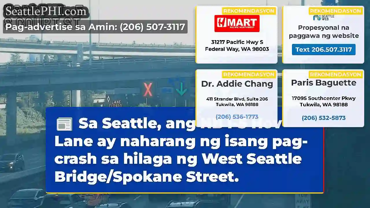 Sa Seattle, ang NB I-5 Hov Lane ay naharang ng