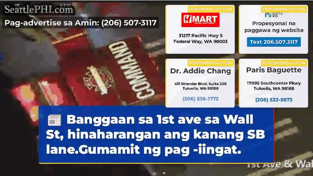Banggaan sa 1st ave sa Wall St, hinaharangan ang