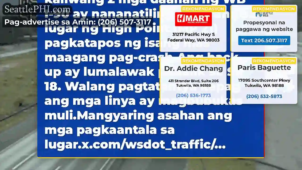 Nilinaw: Ang lahat ng mga daanan ng WB I-90
