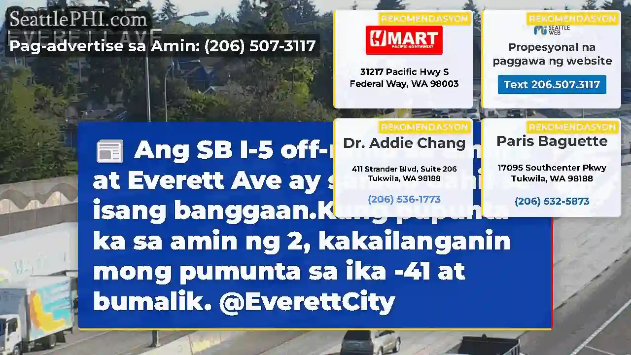 Ang SB I-5 off-ramp sa amin 2 at Everett Ave ay