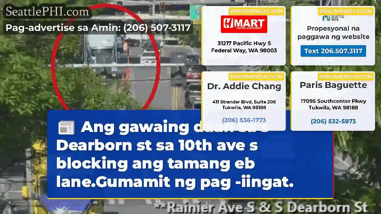 Ang gawaing daan sa s Dearborn st sa 10th ave s