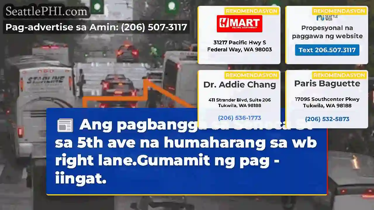Ang pagbangga sa Seneca St sa 5th ave na