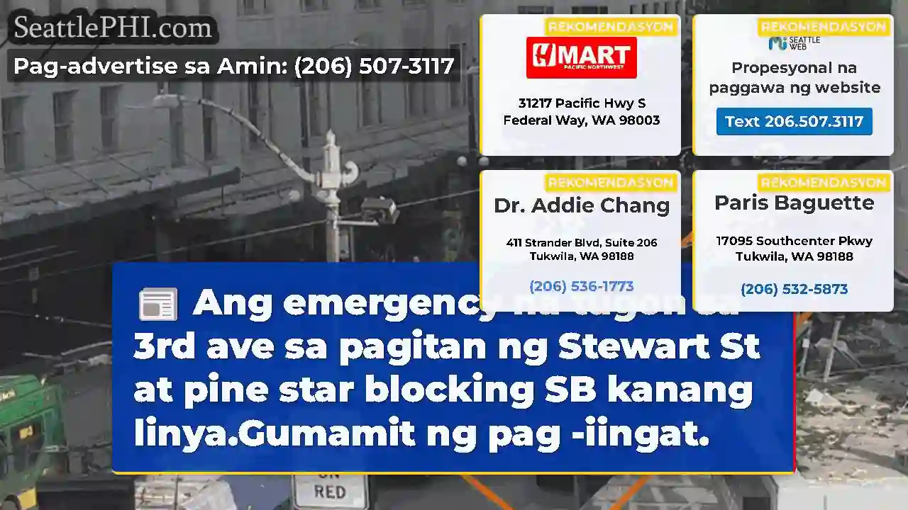 Ang emergency na tugon sa 3rd ave sa pagitan ng