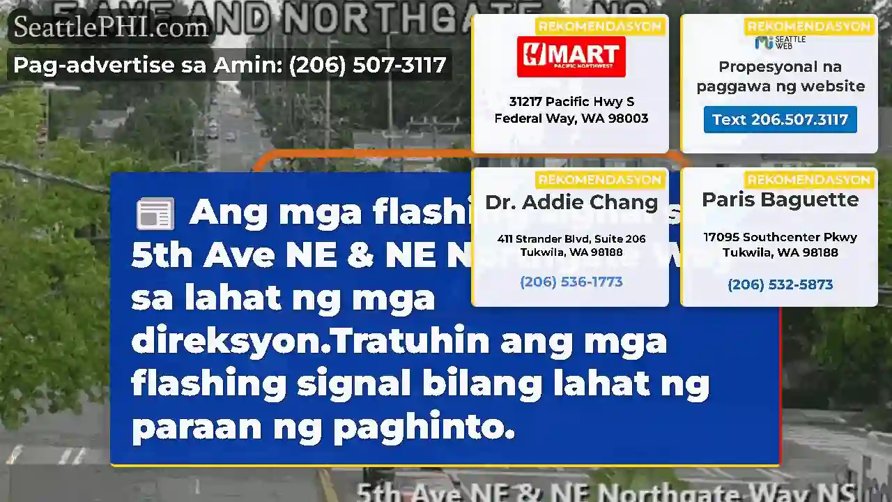 Ang mga flashing signal sa 5th Ave NE & NE