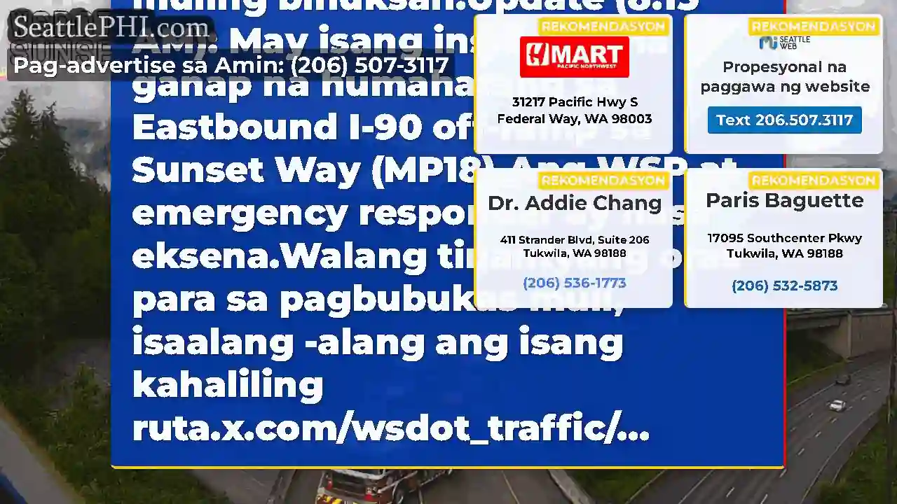 Update (8:30 AM): Ang isang linya ng Eastbound