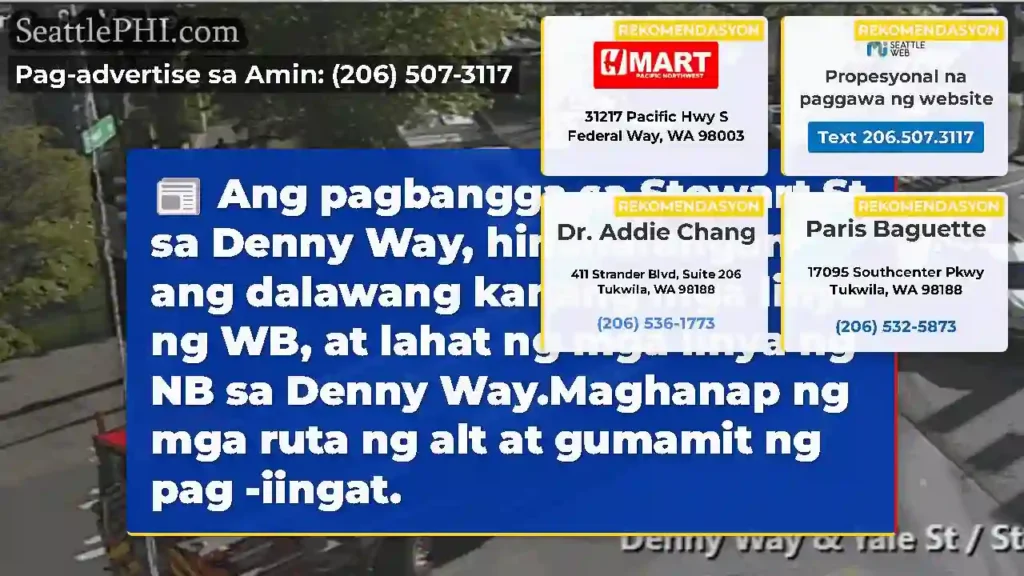 Ang pagbangga sa Stewart St sa Denny Way,