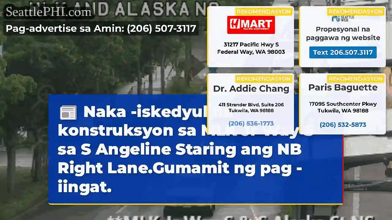 Naka -iskedyul na konstruksyon sa MLK Jr Way S sa