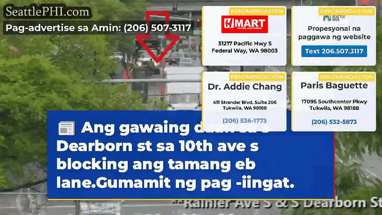 Ang gawaing daan sa s Dearborn st sa 10th ave s