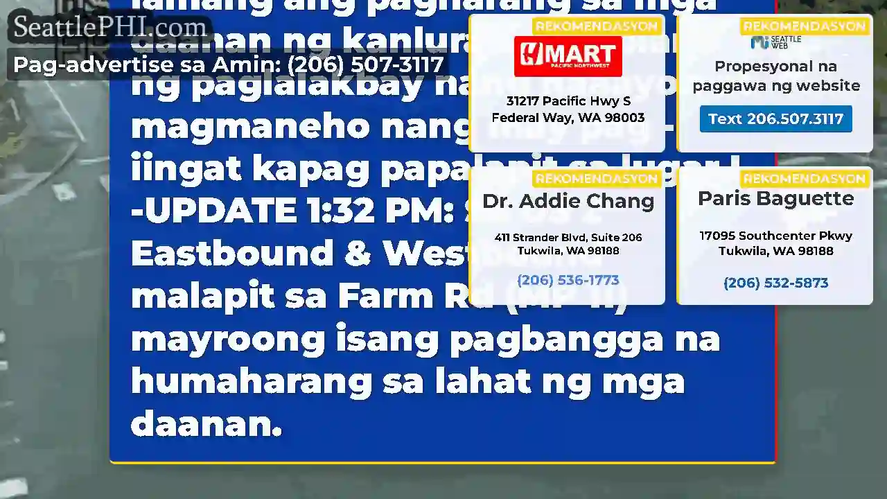 Update: Sa Westbound US 2 malapit sa Farm Road