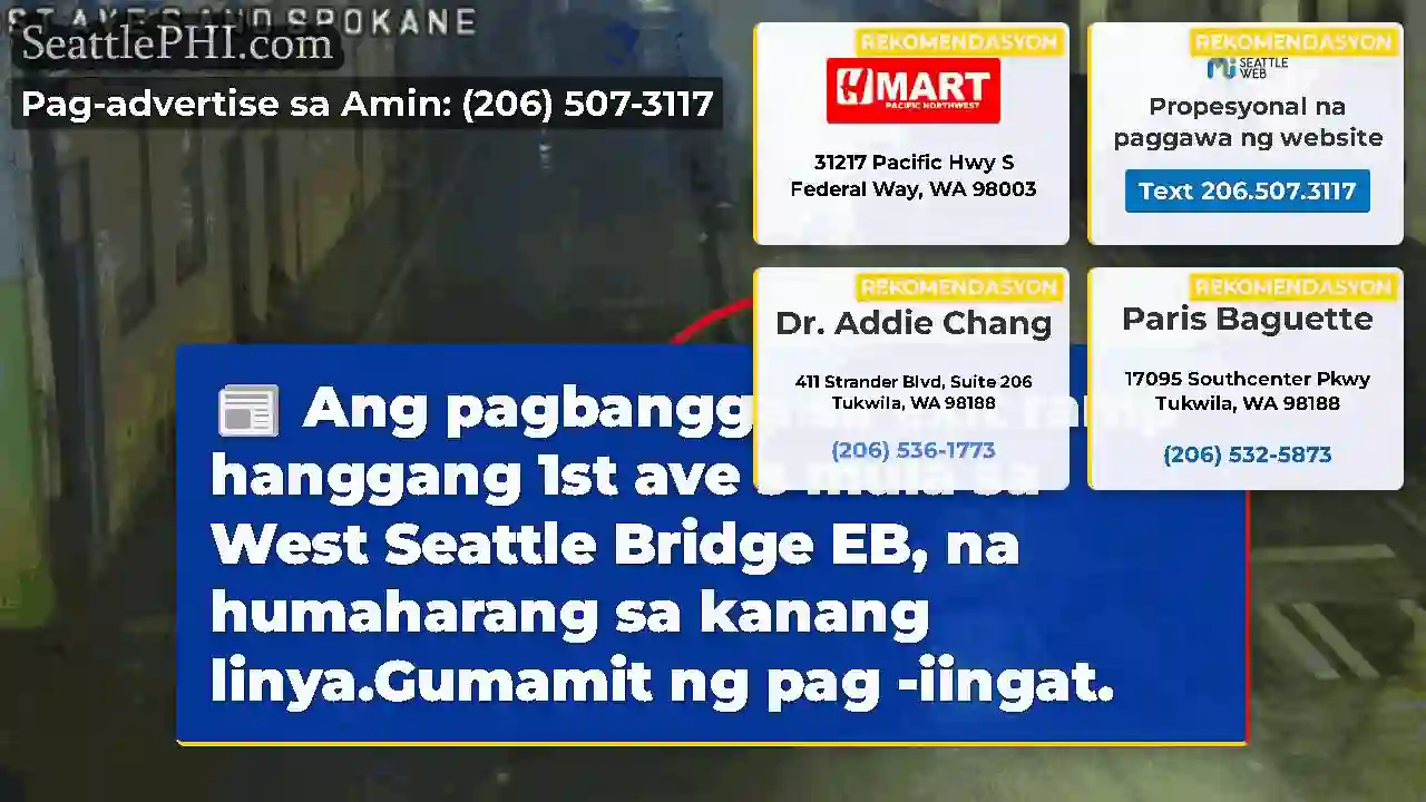 Ang pagbangga sa exit ramp hanggang 1st ave s