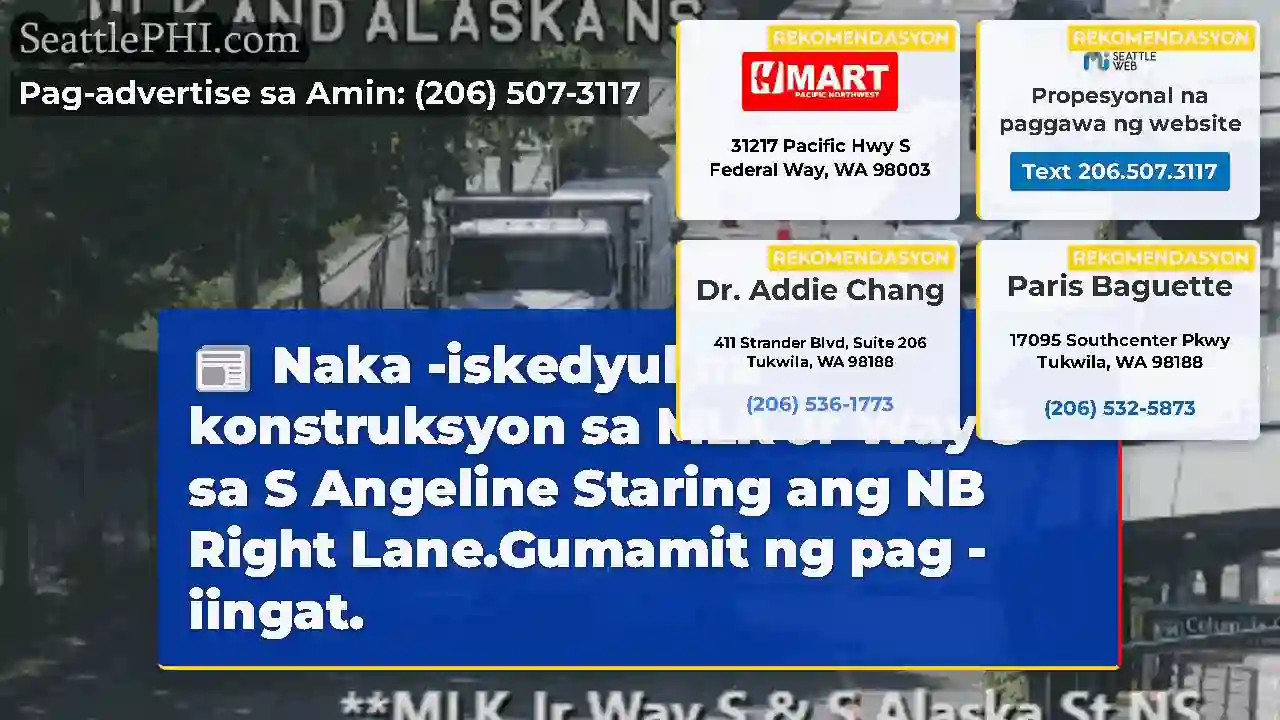 Naka -iskedyul na konstruksyon sa MLK Jr Way S sa