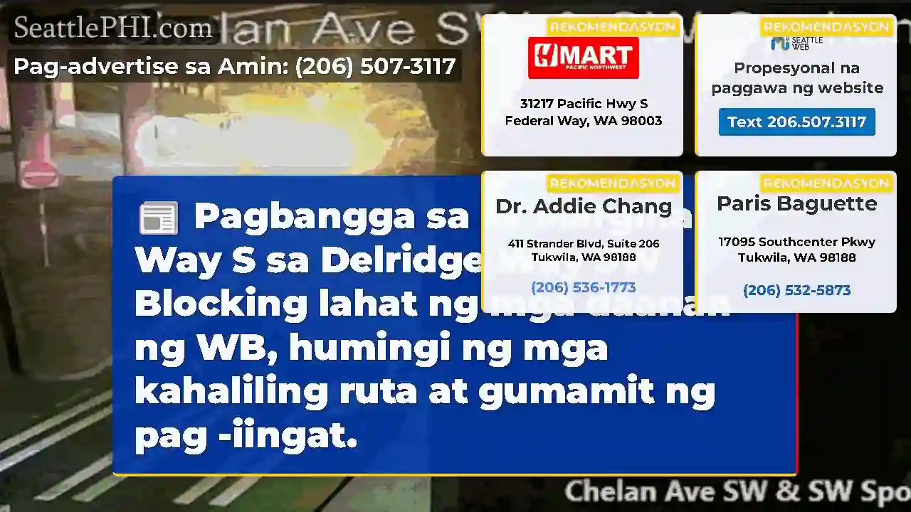 Pagbangga sa W Marginal Way S sa Delridge Way SW
