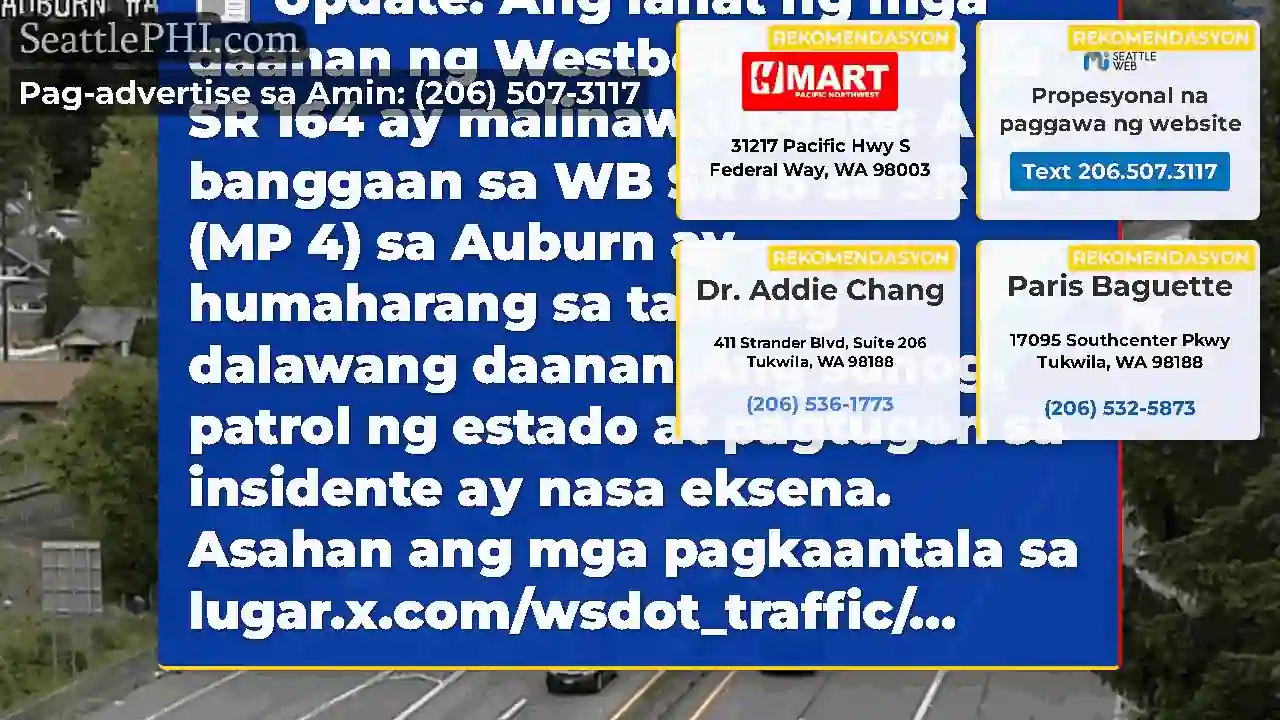 Update: Ang lahat ng mga daanan ng Westbound SR