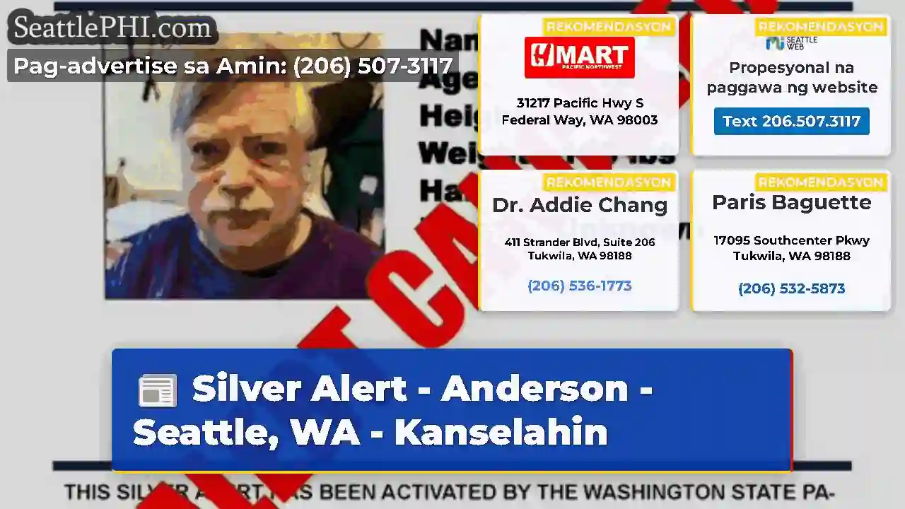 Silver Alert - Anderson - Seattle, WA - Kanselahin